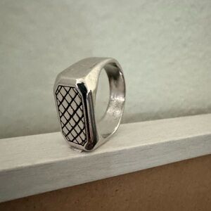 Silver Geometric Men's Ring